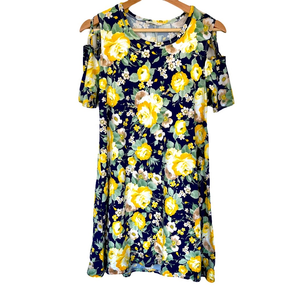 PINC Women’s Midi Yellow Floral Dress M